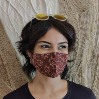 Stay Safe Brown Printed Mask